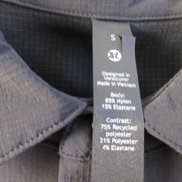Lululemon Men's Double Pocket LS Long Sleeve Overshirt S Black Shirt Vented 272 - Picture 3 of 9